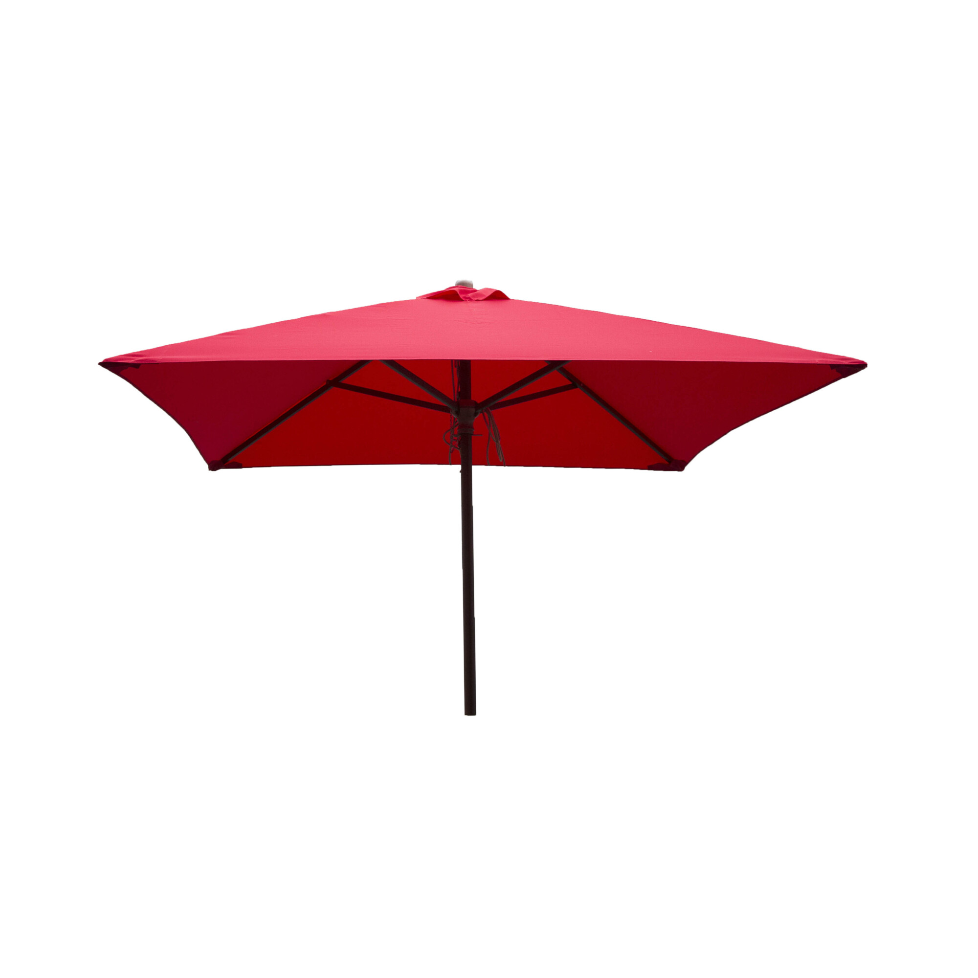 Heininger DestinationGear, Classic Wood 6.5ft. Square Patio Umbrella in Red, Shape Square, Model# 1236